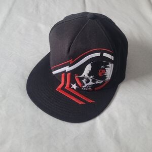 Black and Red Graphic Snapback Hat